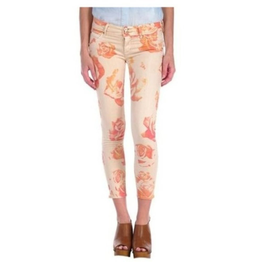 Hudson Jeans Collin Skinny Crop Floral Print Size 24